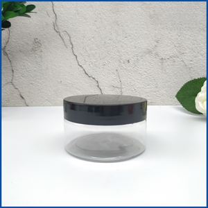 Conteneurs de crème transparente de 250ml, pot à cosmétiques en plastique PET noir avec couvercle en aluminium - Product Image 3