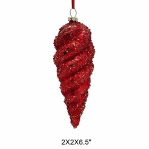 Adornos Navideños de Cristal Rojo Clásicos Hechos a Mano de Lujo, Bolas Brillantes y Decoraciones Colgantes para las Fiestas - Product Image 4