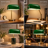 Abat-jour en verre pour lampe de table, taille personnalisée, opale verte, lumière LED blanche, protection des yeux et intensité réglable