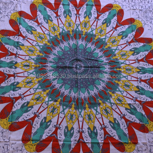 Tapices Hippie gemelos grandes indios, colcha Bohemia azul con tapiz de Mandala, colgante de pared, arte étnico impreso decorativo - Product Image 6