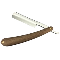 Rasoirs droits pour hommes Rasoirs de barbier classiques à manche en bois de hêtre pur Rasoir préliminaire aiguisé en acier inoxydable