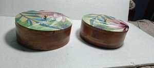 Juego de Tazones de Madera Esmaltada Ecológicos Hechos a Mano de Primera Calidad, Diseño Impreso Colorido, Estilo Clásico, Aptos para Lavavajillas, para Refrigerios - Product Image 4