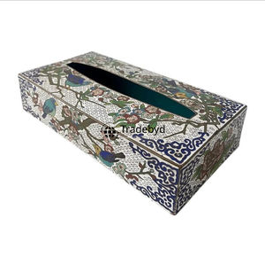 กล่องใส่กระดาษทิชชูไม้เคลือบลายพิมพ์ศิลปะ สำหรับตกแต่งบ้านสไตล์โมเดิร์น - Product Image 3