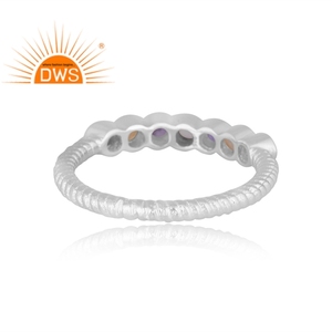 Última tendencia fina plata esterlina Natural Multi piedra preciosa eternidad banda anillo personalizado joyería fabricante - Product Image 4