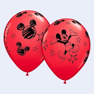Palloncini in lattice di Topolino 30 cm rossi con stelle e design del personaggio per decorazioni per feste - Product Image 1