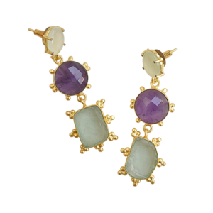 Pendientes Artesanales con Piedras Preciosas Naturales, Baño de Oro y Joyería de Alta Calidad - Product Image 4