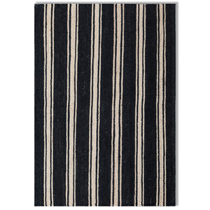 Alfombras de Yute y Cáñamo Nomadic Threads PDJT-774 Gris Negro, Tejido Plano, Rayas Abstractas, Rectangulares, para Pasillo, Habitación, Hogar - Product Image 1