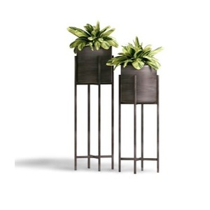 Maceta de metal antigua hecha a mano logotipo personalizado impresión patas de metal Metal elegante diseñador macetas de interior únicas para habitaciones - Product Image 3