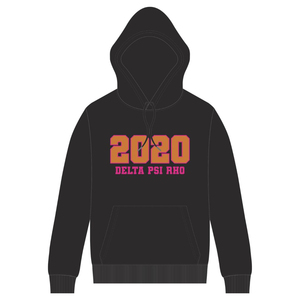 Coton Poly Noir Delta Psi Rho Sororité Pull À Capuche Année Fondateur 2020 Greek Life Apparel Doux Confortable Casual Wear - Product Image 2