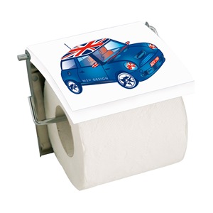 Portarotolo MSV 'Mini' in acciaio inossidabile, blu, 13 x 15 x 11,5 cm - Product Image 1