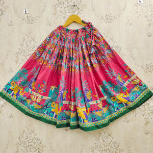 Lehenga Choli para Niñas, Ropa Étnica de Poliéster, Largo hasta el Suelo, Materiales Reciclados, Prenda Confeccionada para Diwali y Bodas - Product Image 6