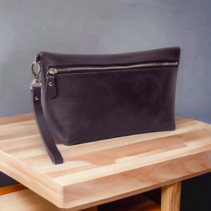 Indian Personalized Genuine Leather Makeup Toiletry <b>Bag</b> Soft Leather Toiletry <b>Bag</b> for Women Cosmetic Ladies Clutch Toiletry <b>Bag</b> - Product Image 1