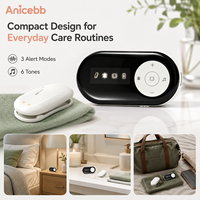 Kit d'alarme compact sans fil Anicebb pour enurésie avec récepteur et capteur à clip, 3 modes d'alerte, 6 sons pour affichage sur écran de suivi des soins