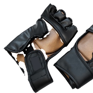 Ventas directas de fábrica Guantes de boxeo de cuero Pu Guantes profesionales de entrenamiento negro Guantes Mma para adultos - Product Image 5