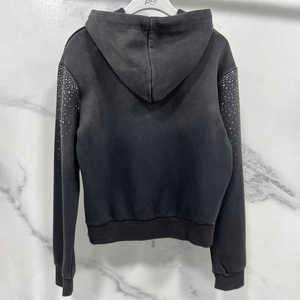 เสื้อฮู้ดผ้าคอตตอนโอเวอร์ไซส์ลายกราฟิกปักลายกราฟิกผ้าฝ้ายฟอกสีกรดแบบวินเทจ - Product Image 3