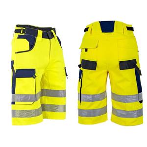 Pantalones cortos de seguridad de alta visibilidad para hombre, ropa de trabajo de carga de construcción de seguridad reflectante, logotipo de Material de algodón personalizable - Product Image 2