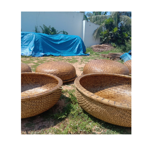 Barco de pesca Coracle de bambú redondo tradicional al por mayor en Vietnam - Product Image 3