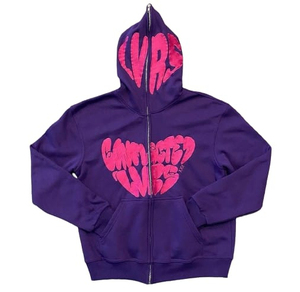 Sudaderas con capucha con estampado de soplo y cremallera de cara completa, nueva ropa de calle de invierno, sudaderas con capucha para hombre, sudaderas con capucha térmicas de Color azul de alta calidad - Product Image 6