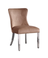 Chaise de salle à manger en velours rembourrée avec pieds en métal, style moderne, pour restaurant, hôtel, maison, mobilier de salle à manger