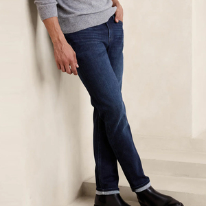 Lupin รู้สึกว่ากางเกงยีนส์ของผู้ชายแบบปกติพอดีตัวกางเกงเพรียวบางผลิตตามสั่งแบบผ้าเดนิมตรงลายพื้นสำหรับฤดูร้อนและฤดูใบไม้ร่วง - Product Image 1