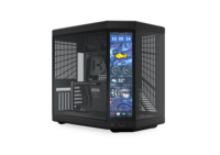 Y70 Touch Infinite Dual Chamber Mid-Tower ATX Case 14.9" Integrated IPS Touchscreen Gaming Computer Towers Full White Casing