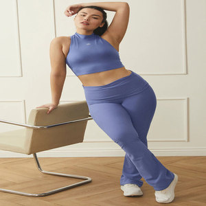 Ensemble de sport Yoga, soutien-gorge de gymnastique, manches longues, Top court + pantalon legging - Product Image 1