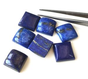 Venta al por mayor Natural azul lapislázuli cuadrado cabujón 3mm-20mm espalda plana piedras preciosas sueltas para la fabricación de joyas - Product Image 1