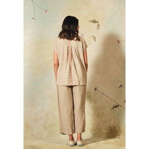 INDRA TOP-100% Lin - Haut en lin avec plis décoratifs - Product Image 4