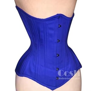 Extreme Curvy Fashion & Fitness Wear Cotton <b>Corset</b>, Adjustable <b>Back</b> Laces <b>Corset</b> | Mode & Fitnesskleding Groen katoenen korset - Product Image 4