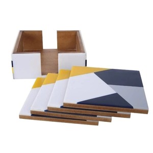 Sous-verre incrusté d'os MDF et sous-verre en résine ensemble façonneur carré par lametierartz fabricant indien - Product Image 5