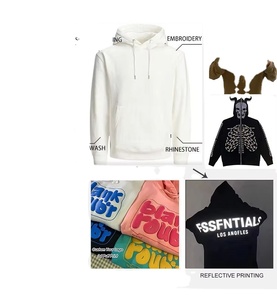 Sweat à capuche en molleton avec logo personnalisé, OEM, sweat à capuche unisexe, vente en gros, sweat-shirt anti-boulochage, respirant, pour hommes et femmes - Product Image 4