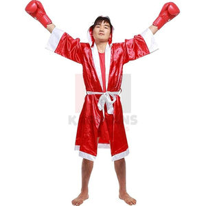 <b>Womens</b> Champion <b>Boxer</b> Costume Adult Hooded Robe with Matching Vest Shorts Knockout Halloween Cosplay Outfit - Product Image 5
