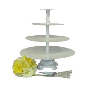 Supports de vaisselle pour outils de service de gâteaux pour fêtes de mariage et d'anniversaire Support à gâteaux rond à 3 niveaux Support à gâteaux rond polyvalent - Product Image 6