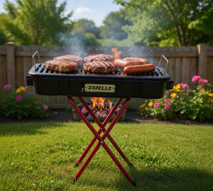 Parrilla de Carbón Portátil Ecológica DORELLO, Estilo Turco Tradicional, Parrilla de Aluminio Fundido para Exteriores, Plegable, para Asar Pavo - Product Image 1