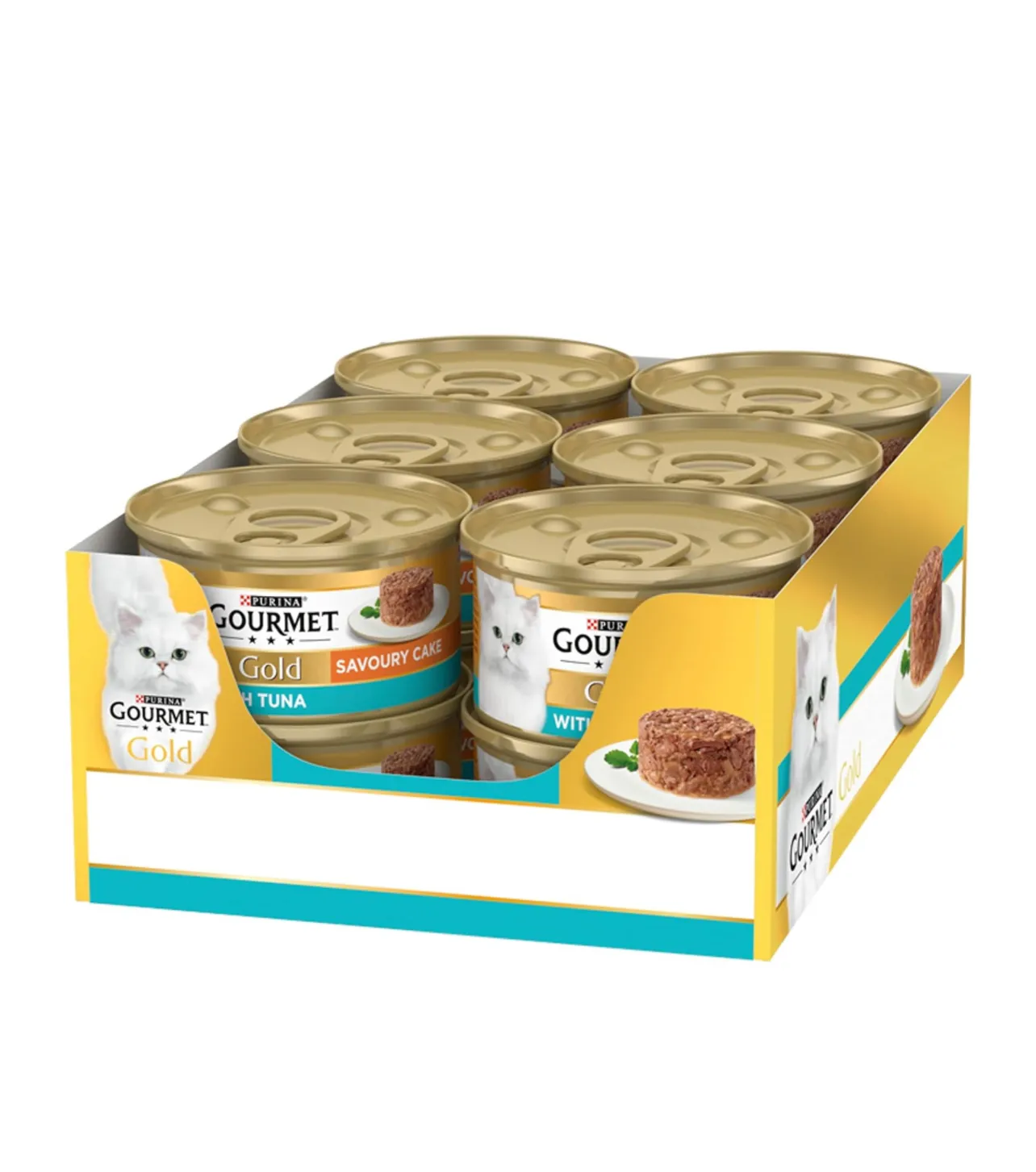 Purina Gourmet bestes Katzenfutter für Erwachsene Gold Herzhafter Kuchen Thunfisch dose, 85g-Packung mit 12 Zählungen, Großhandel