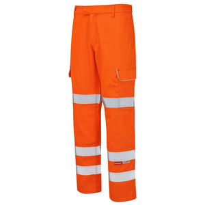 Pantalons de travail réfléchissants haute visibilité pour hommes Vente en gros d'usine Pantalons cargo industriels multipoches en polyester respirant - Product Image 6