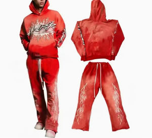 Pantalones de chándal de algodón ecológico ligeros, con apliques personalizados, bordados desgastados, lavado ácido, cálidos para invierno - Product Image 6