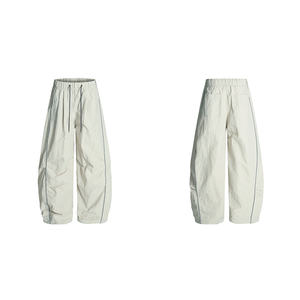 Pantalons amples pour femmes, printemps, nouvelle collection, taille haute, coupe ample, toile imperméable, plissé devant, élégant, multicolores, taille élastique - Product Image 2