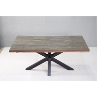 Table de salle à manger industrielle en bois massif avec pieds pliants, pour usage extérieur, en bois de rail recyclé, pour la maison et les restaurants