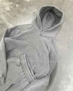 Conjunto Deportivo Unisex Vintage Gris Lavado con Logotipo Personalizado, Pantalones Deportivos de Felpa de Algodón Grueso, Marca Privada, Hecho en Pakistán - Product Image 5