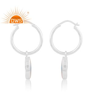 Pendiente colgante de nácar natural de plata de ley fina de última tendencia, joyería personalizada para mujer, regalo para ella - Product Image 3