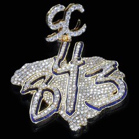 Colgante de Moissanita VVS que pasa la prueba del diamante, con logotipo personalizado, de oro blanco, joyería Hip Hop, certificado IGI, colgantes y dijes unisex