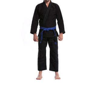 Color negro personalizado MMA Jiu-Jitsu-Judo-Gi uniforme de alta calidad al por mayor Jiu-Jitsu-Judo-Gi uniforme con cinturón azul de algodón - Product Image 1