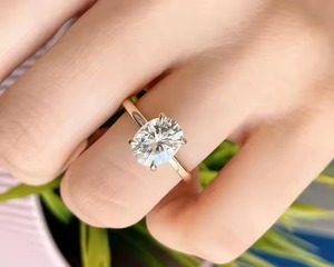 14K Solid Gold Oval Cut Engagement and Wedding Ring 2.20CTW Lab Grown Diamond for Anniversary Parties Gifts Fine Jewelry - Product Image 2