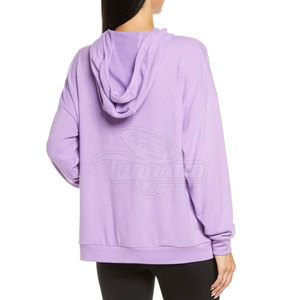 เสื้อฮู้ดผู้หญิงขายส่งสำหรับฤดูหนาว สไตล์ลำลอง สีพื้น คุณภาพสูง รับทำตามสั่ง พร้อมปักโลโก้ ระบายอากาศได้ดี แห้งเร็ว - Product Image 3