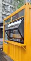 Ventana Plegable de Aluminio, Ventanas de Vidrio Plegables Verticales Americanas, Ventana Plegable con Rejilla Enrollable para Bares, Cafeterías