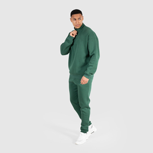 Sweat-shirt pour homme à col à capuche et demi-zip, coupe droite, épaules tombantes, respirant, 100% coton, écologique, séchage rapide, mode hiver 2025 - Product Image 2