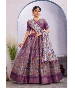 Lehenga choli ชุดเดรสแบบอินเดียดั้งเดิมผ้าคอตตอนผ้าคอตตอนผ้านิ่มพิมพ์ลายดิจิตอล - Product Image 1