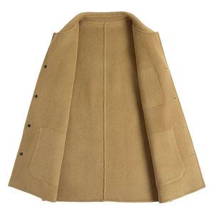 Veste en laine pour homme, coupe ajustée, 100% laine, personnalisable en gros, de haute qualité, avec garniture en fourrure de renard véritable, col rabattu - Product Image 1