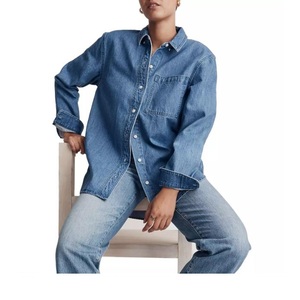 Precio al por mayor Últimas Señoras con estilo Jeans Tops y blusas Camisas de mezclilla de manga larga para las mujeres Exportar de BD - Product Image 3